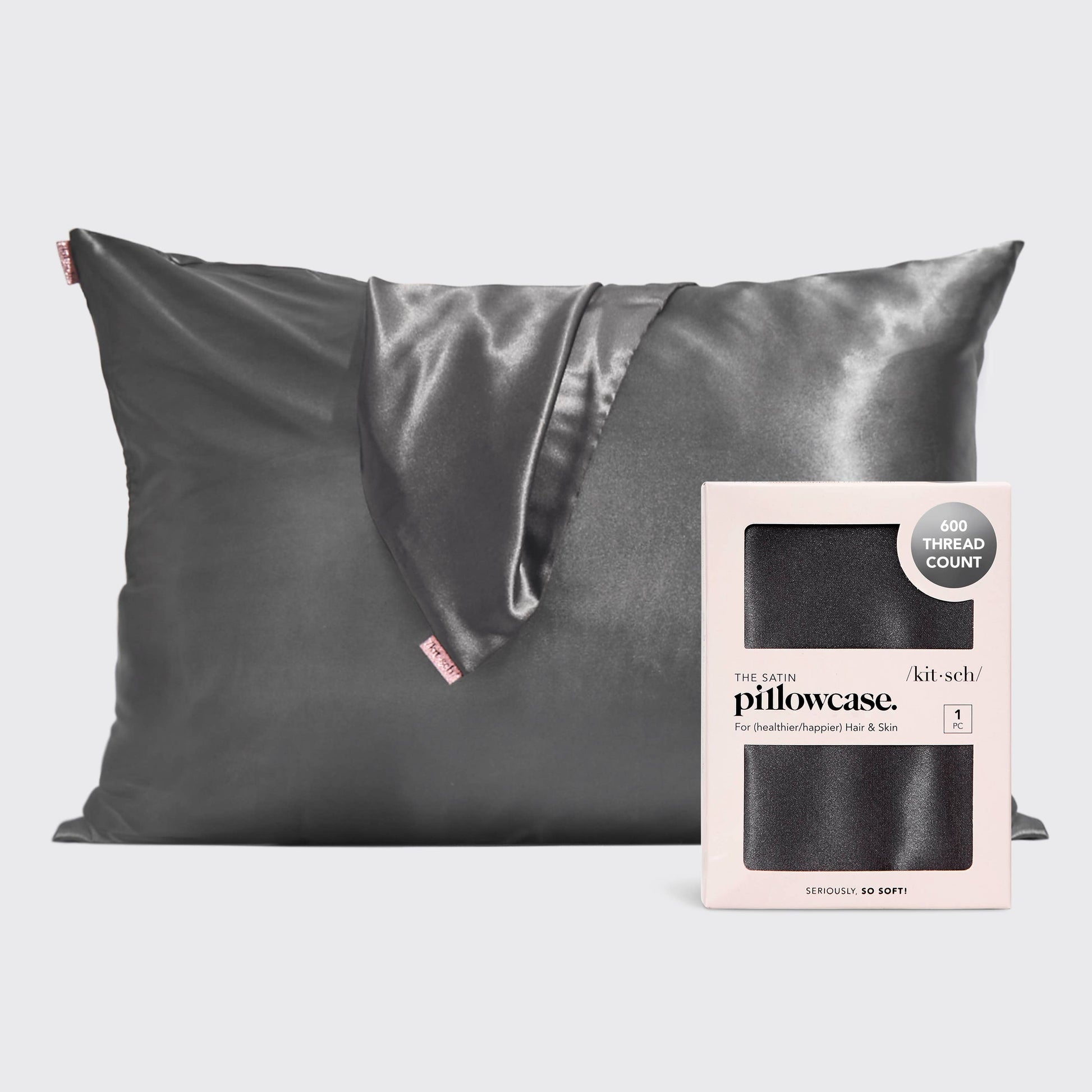Satin Pillowcase - Charcoal - Threads Boutique