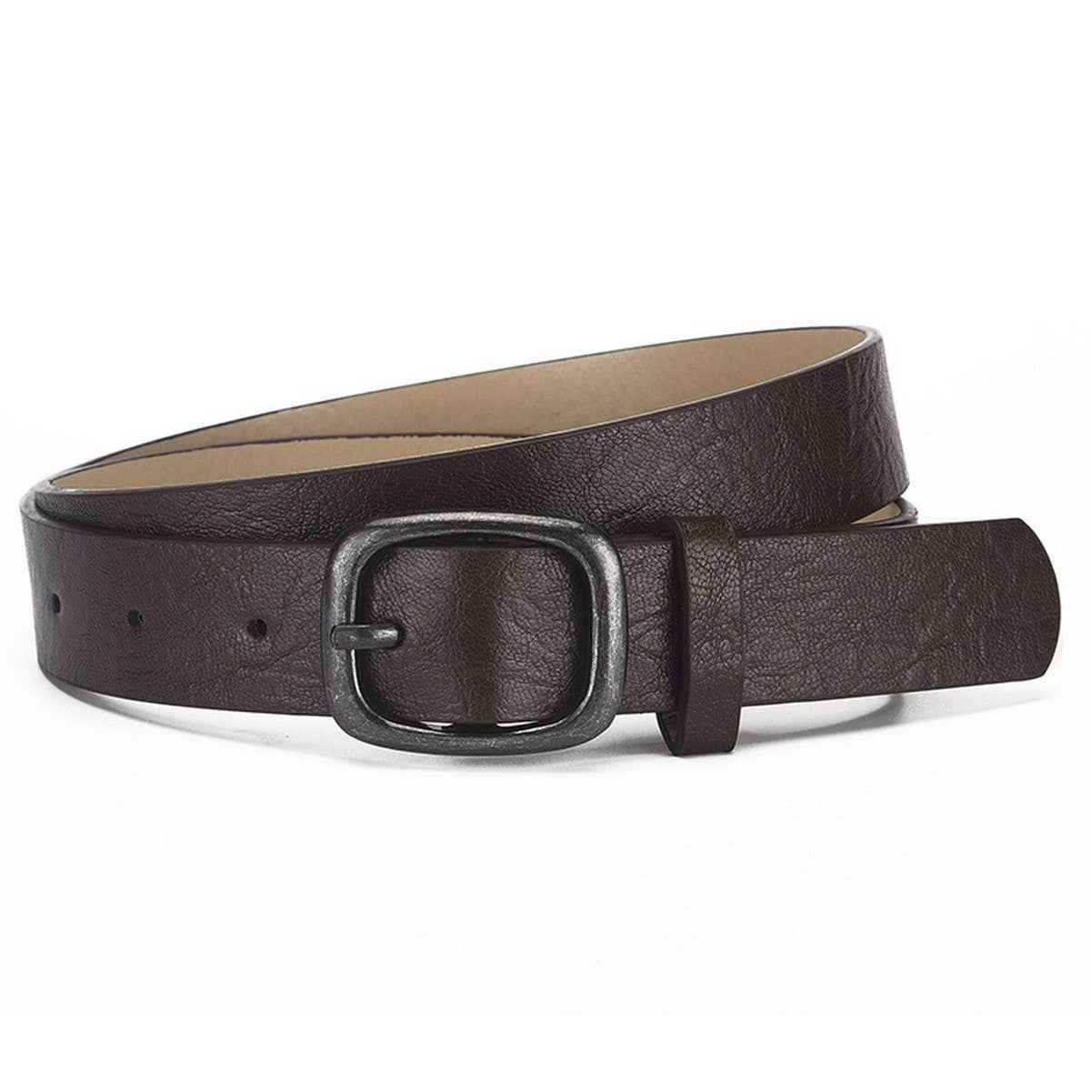 NINEXIS - CWABE01260_LEOPARD PRINT SQUARE BUCKLE BELT FOR WOMEN