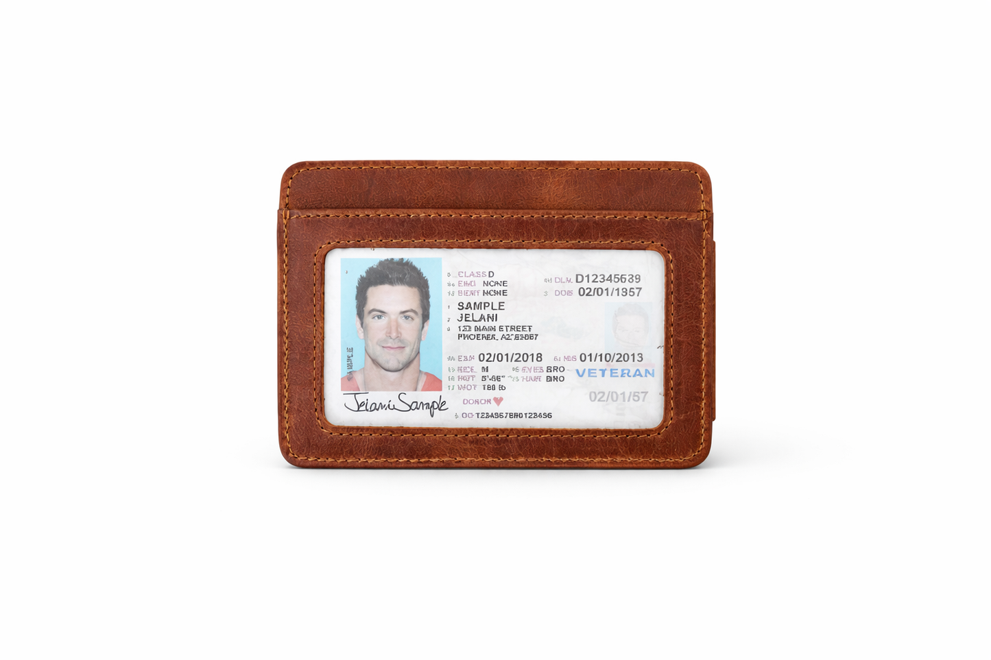 Leather Card Holder with Money Clip