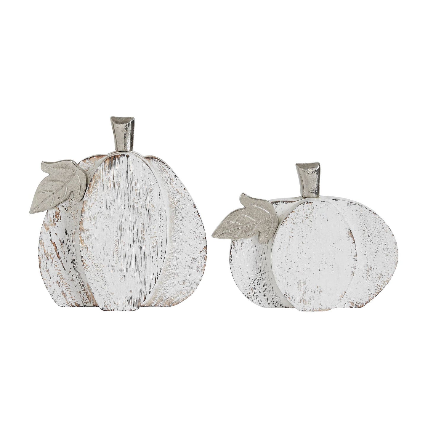 Whitewashed Wood Pumpkin Set | Rustic Fall Home Decor