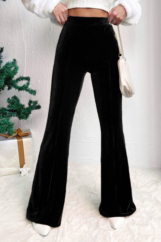 Corduroy/Velvet High Waist Flare Pants