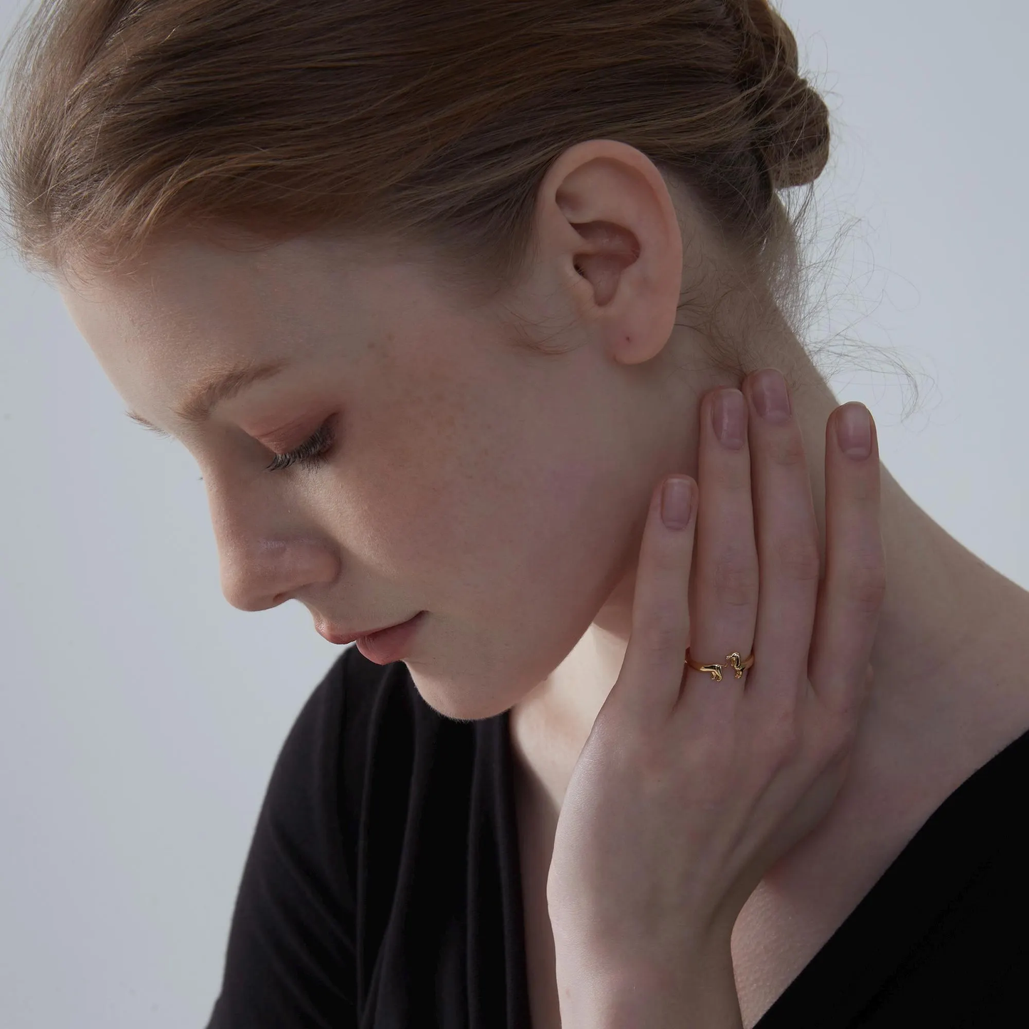 Dachshund Dog Stacking Band Ring in 925 Sterling Silver