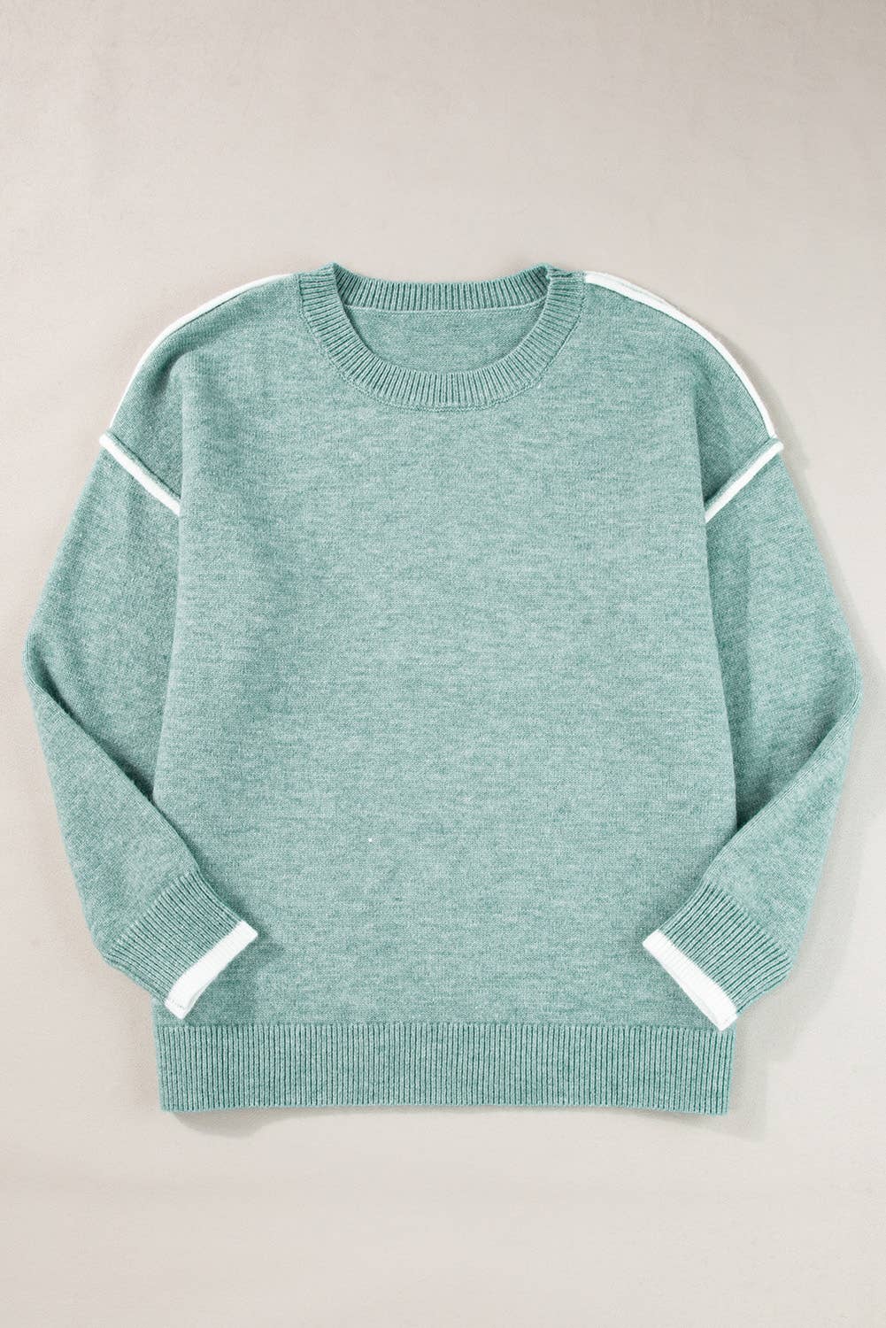 Contrast Drop Shoulder Knit Sweater