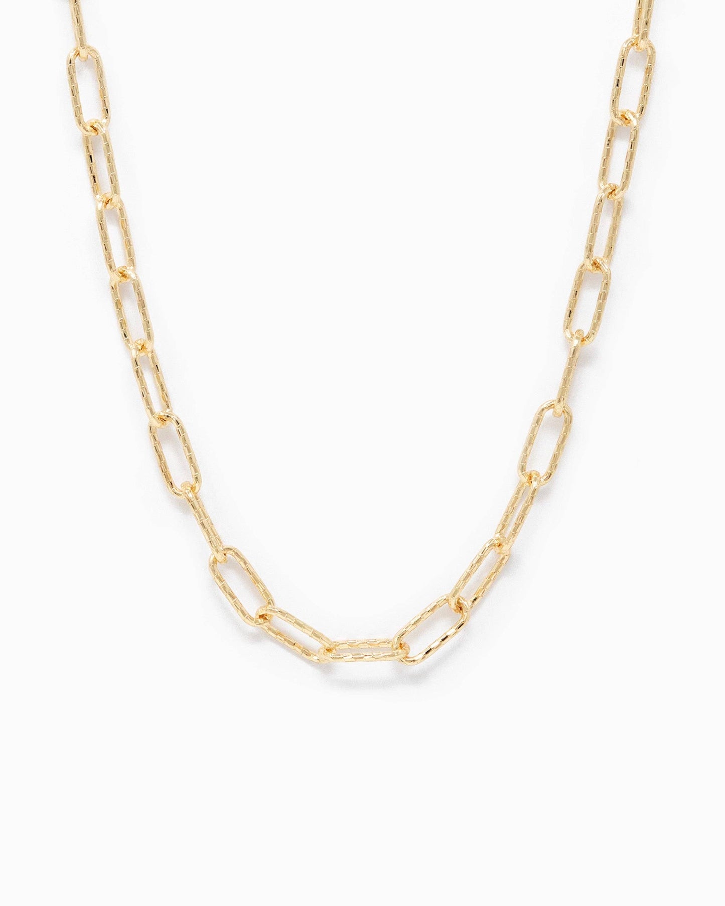 Textured Large Clip Link Chain Necklace