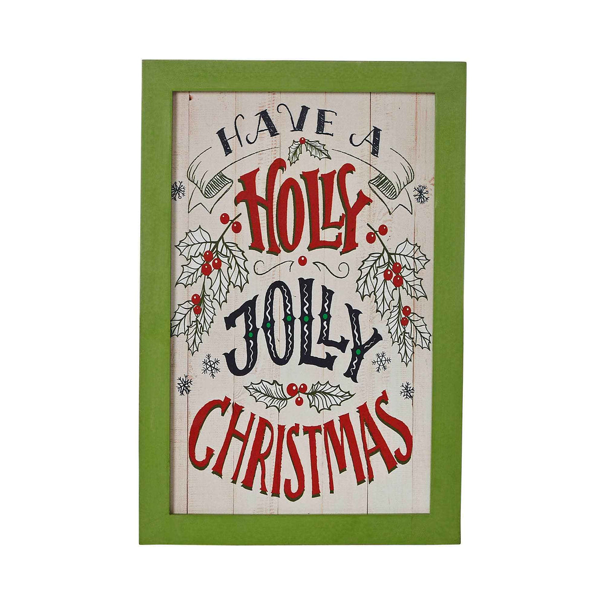 Have A Holly Jolly Christmas Framed Wall Hanging Sign 12x8