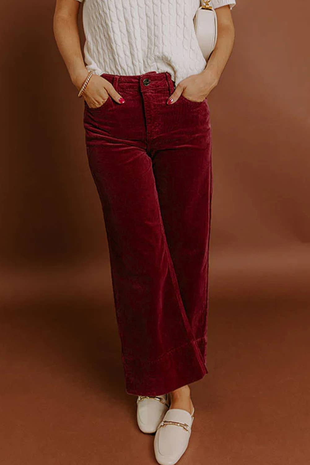 Corduroy High Waist Wide Leg Pants - Threads Boutique