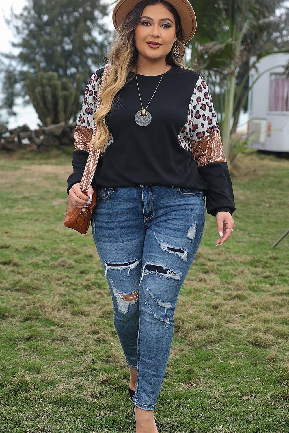 Leopard Sequin Long Sleeve