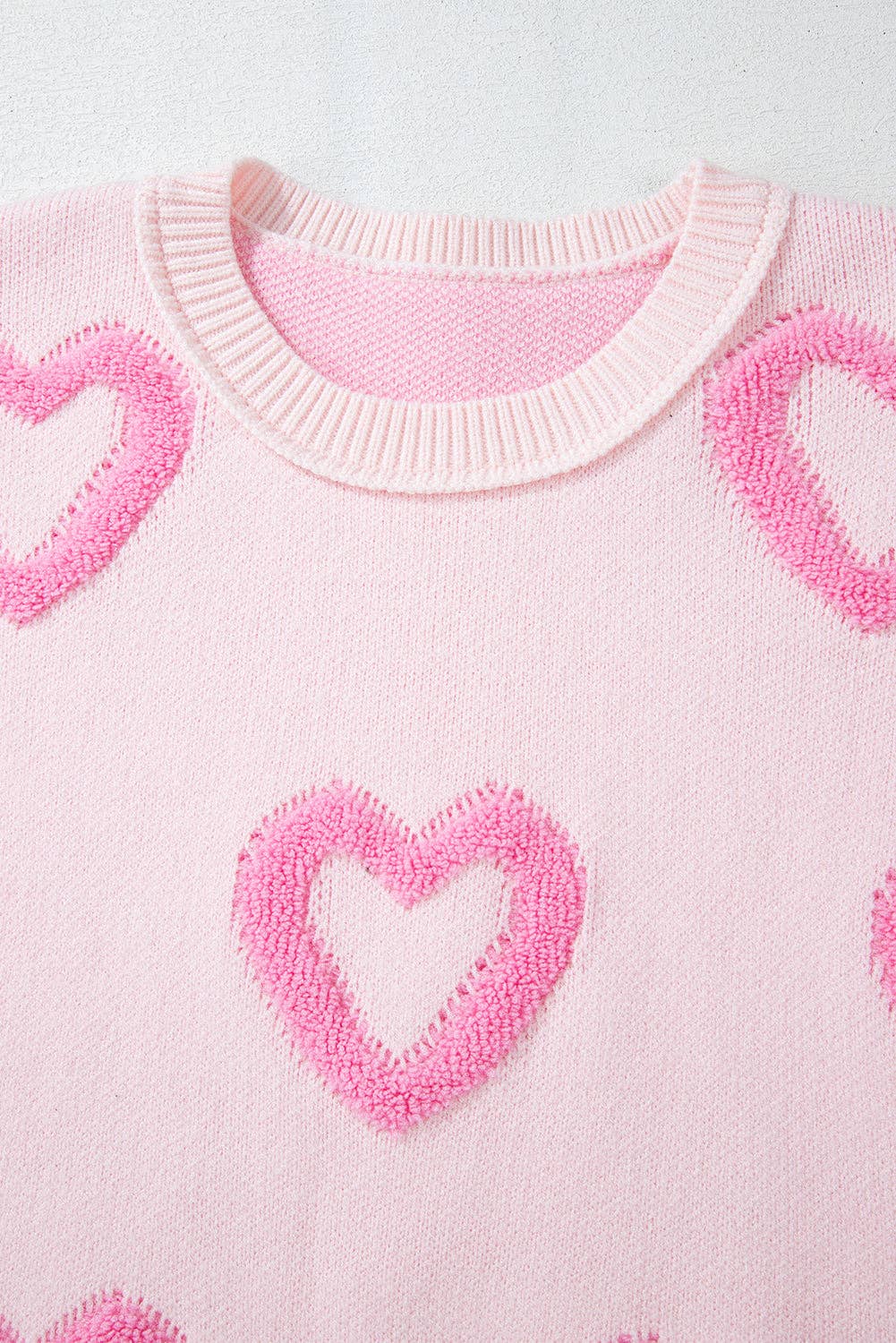 Valentine Heart Bubble Sleeve Baggy Sweater - Threads Boutique