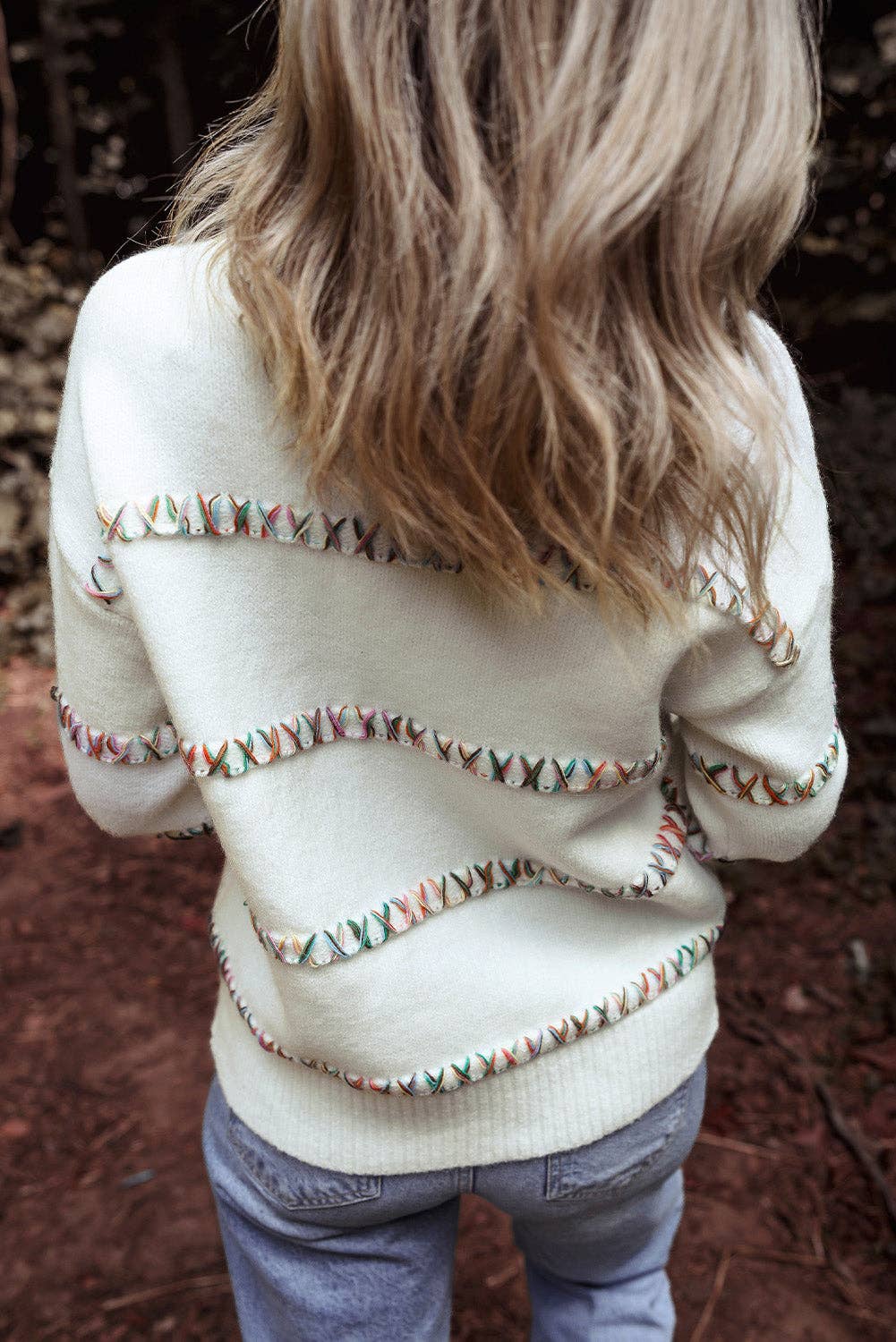 Colored Crossed Stitch Sweater