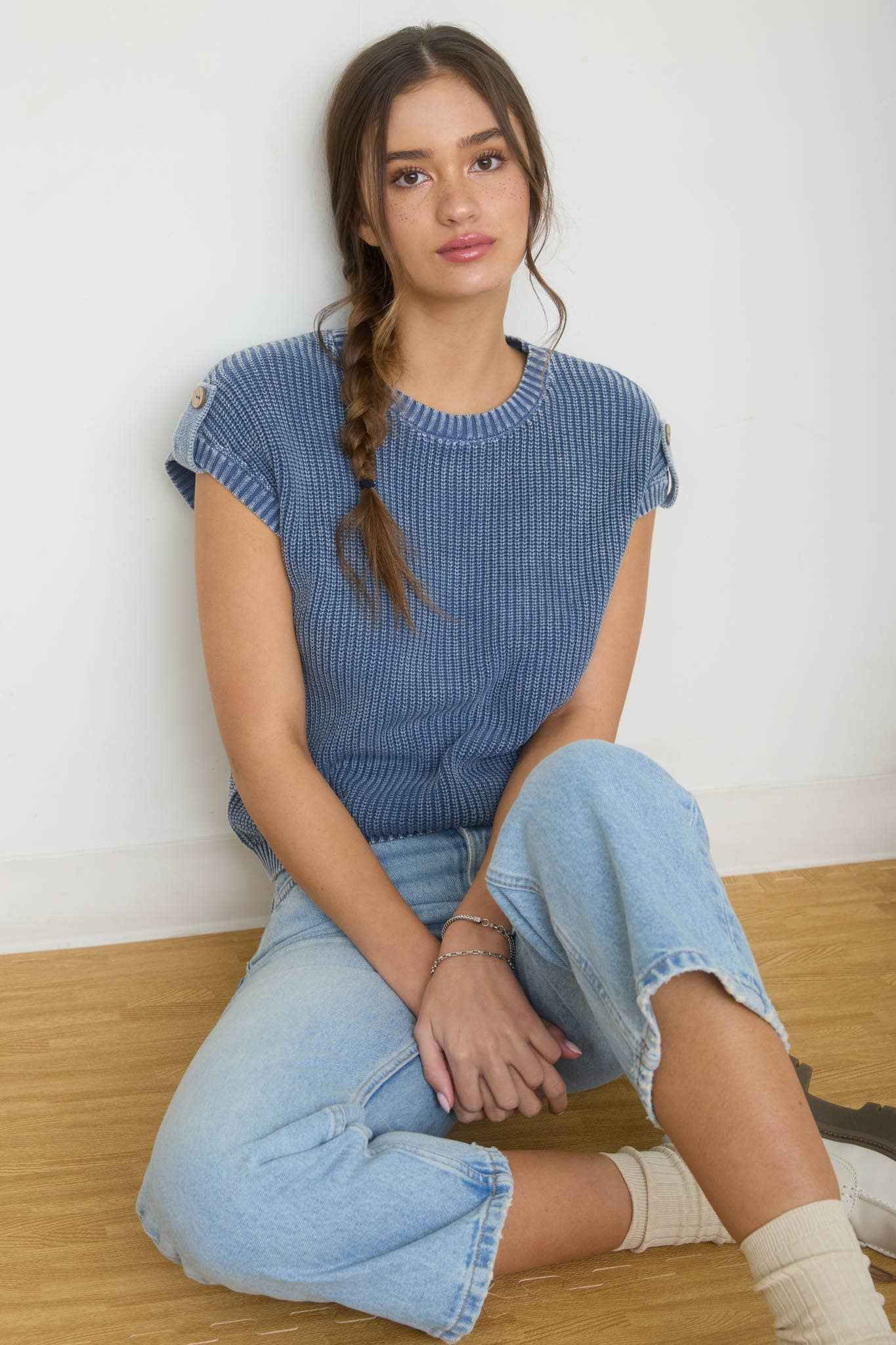 Acid Wash Back Button Top
