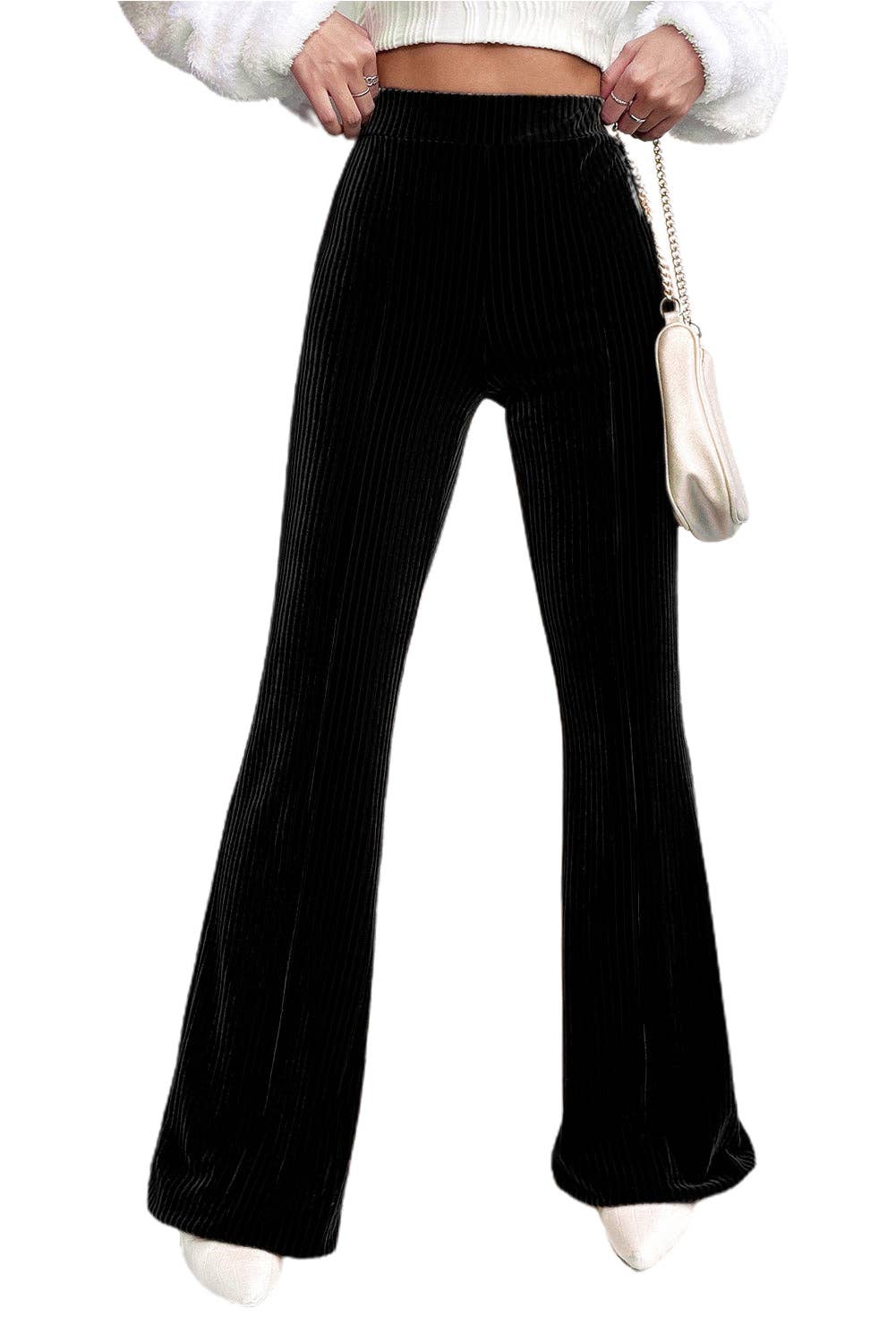 Corduroy/Velvet High Waist Flare Pants