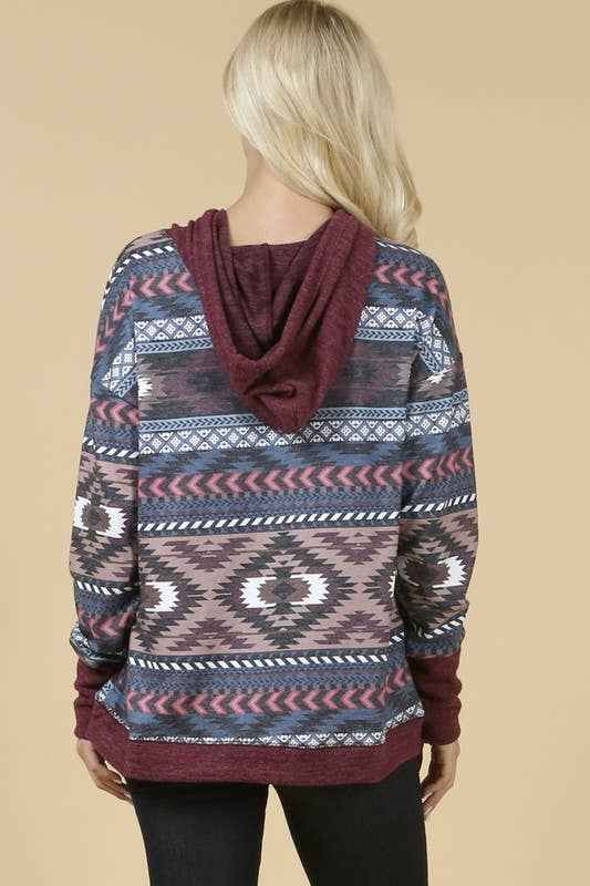 Tania Aztec Print Hoodie