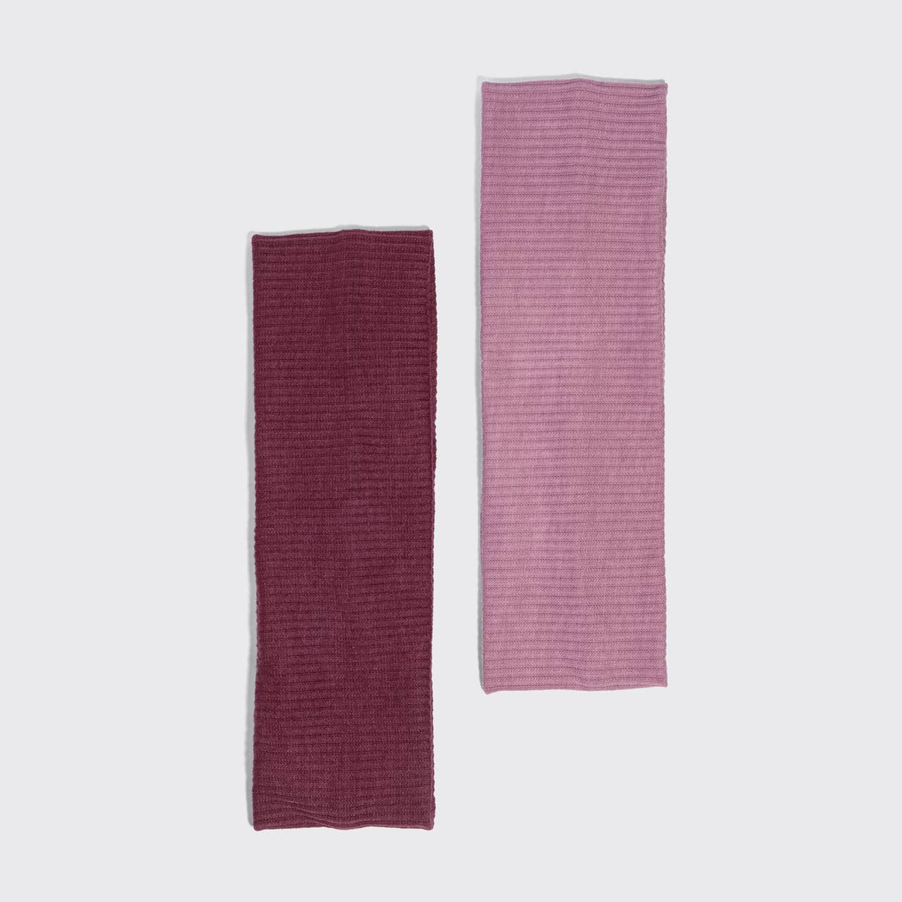 KITSCH - Recycled Fabric Ribbed Elastic Headbands 2pc Set - Cherry Lacquer & Dusty Pink
