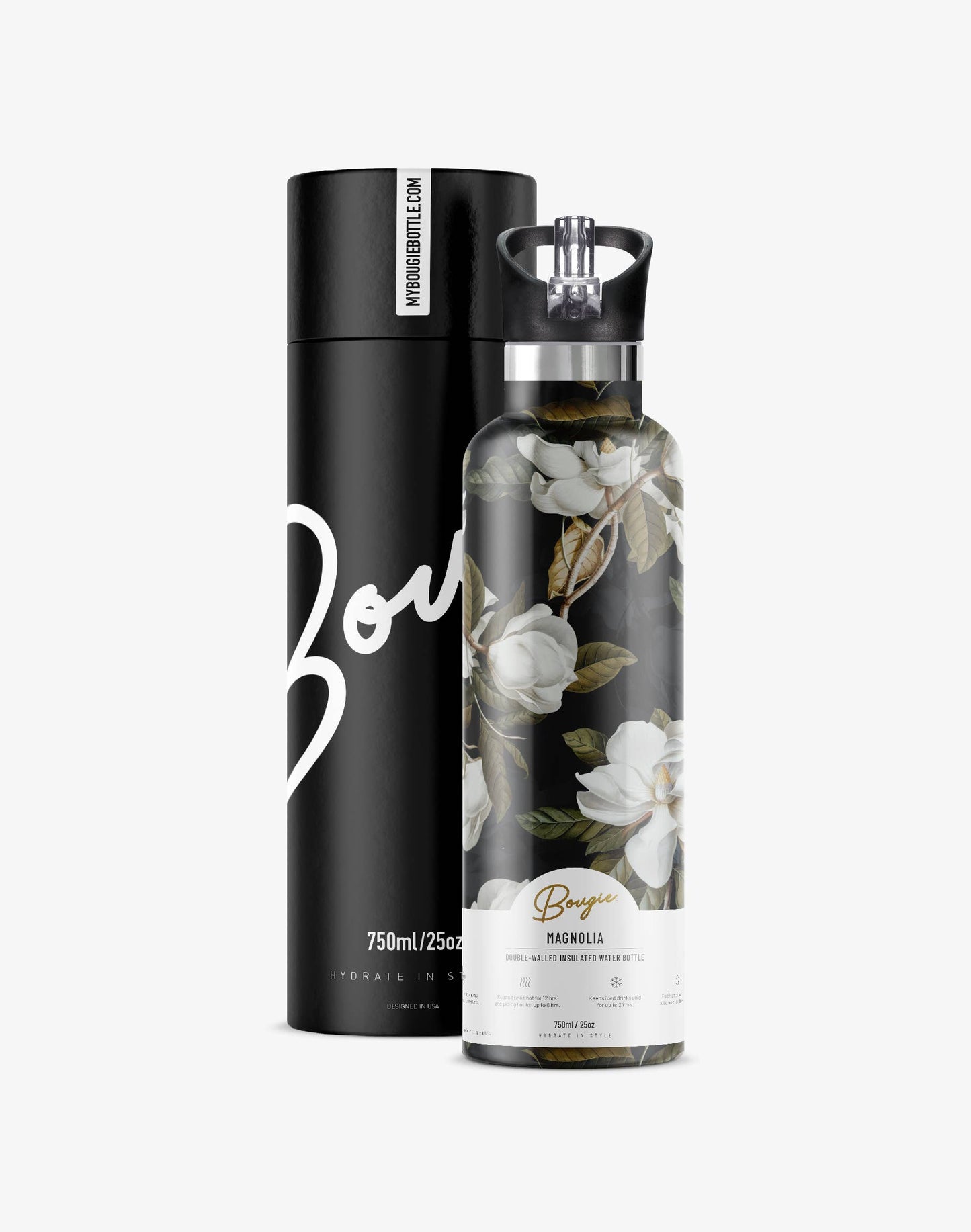 MAGNOLIA Dark Garden Insulated Water Bottle