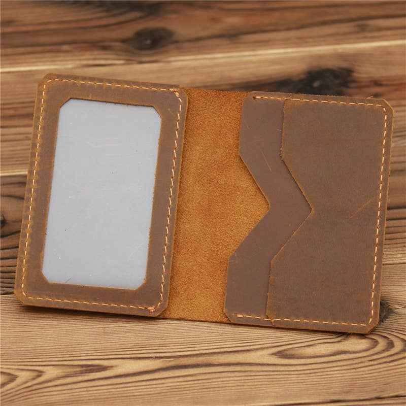 American Leather Goods - Genuine Leather Wallet, Handmade Wallet with ID Window