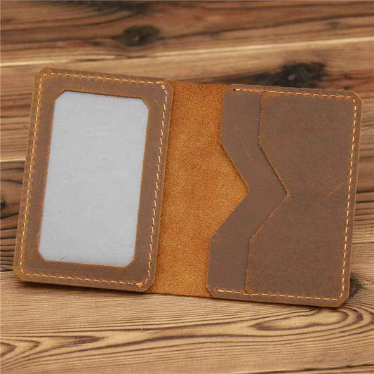 American Leather Goods - Genuine Leather Wallet, Handmade Wallet with ID Window