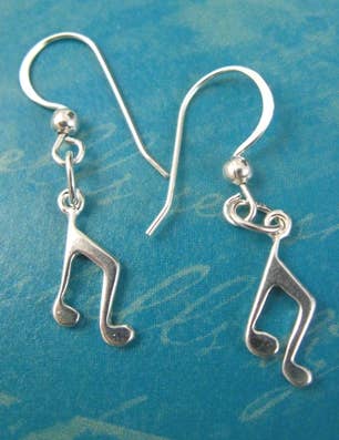 Music Notes Silver Earrings