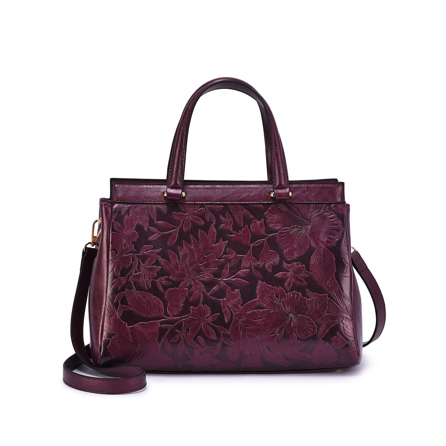 Salome 3D Embossed Floral Satchel