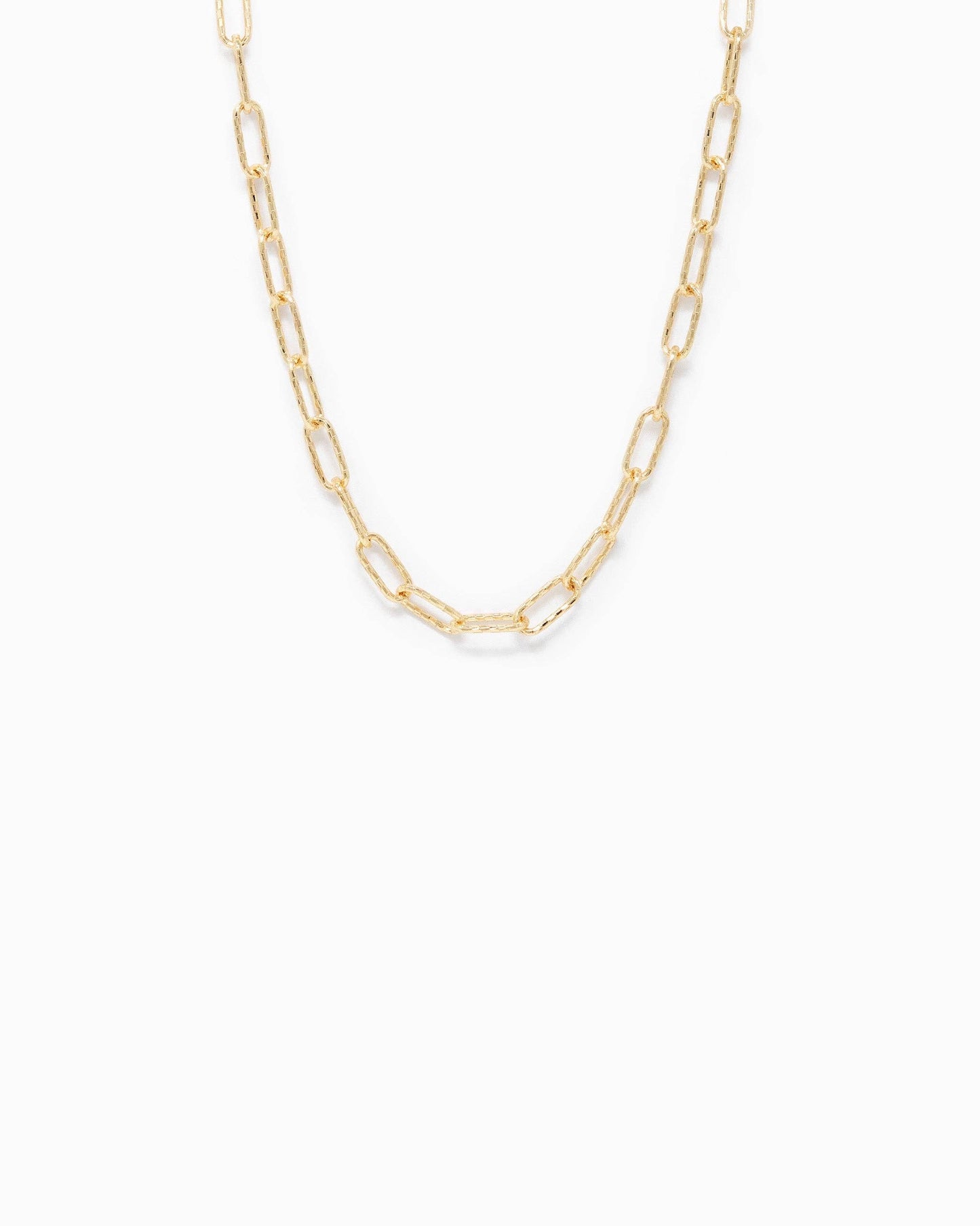 Textured Large Clip Link Chain Necklace