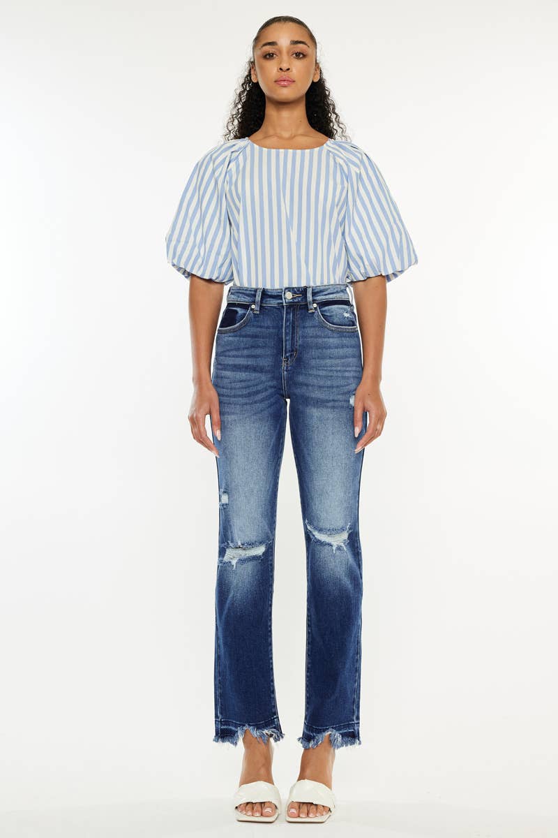 Kan Can High Rise Slim Straight Jeans