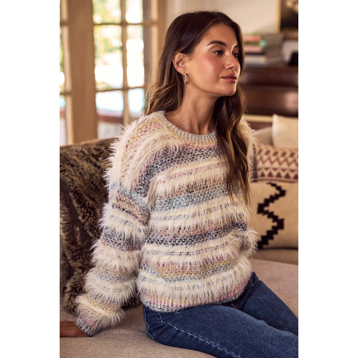 Soft Multi Color Striped Sweater