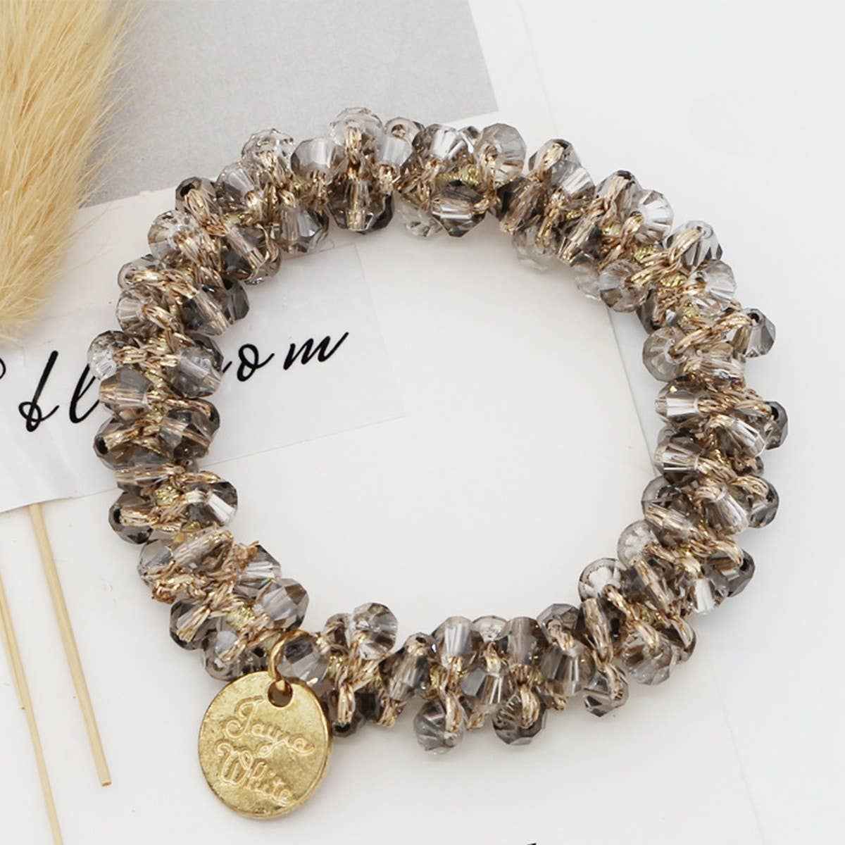 Beaded Faux Pearl Hair Tie Bracelet