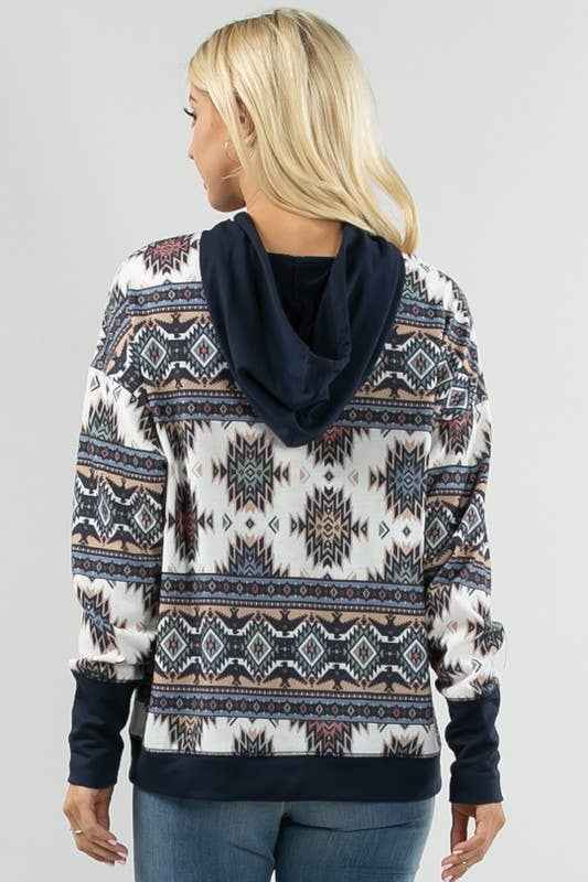 Tania Aztec Print Hoodie