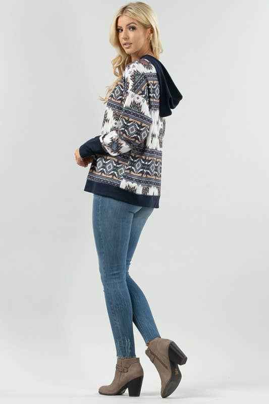 Tania Aztec Print Hoodie