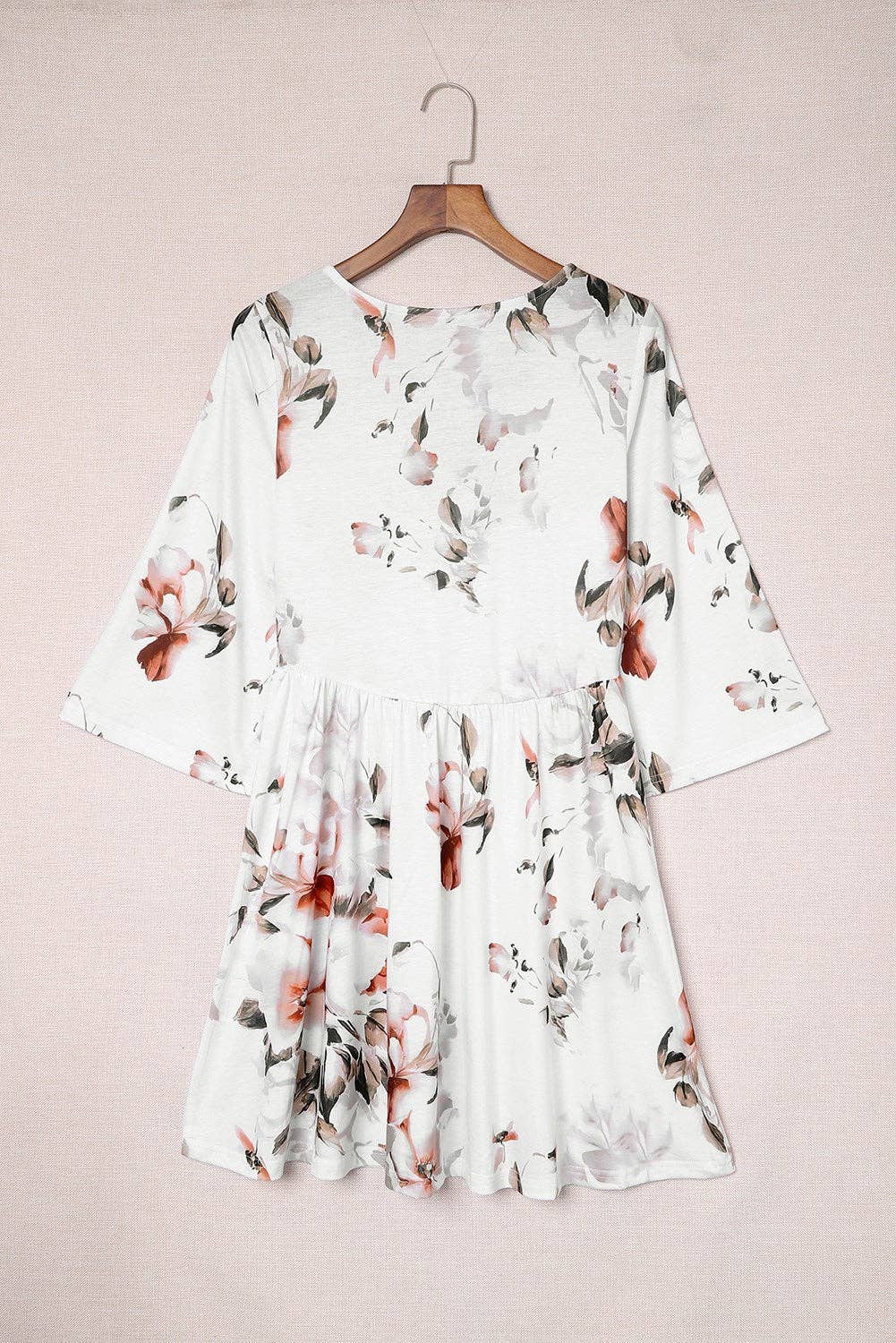 Floral 3/4 Sleeve Dress