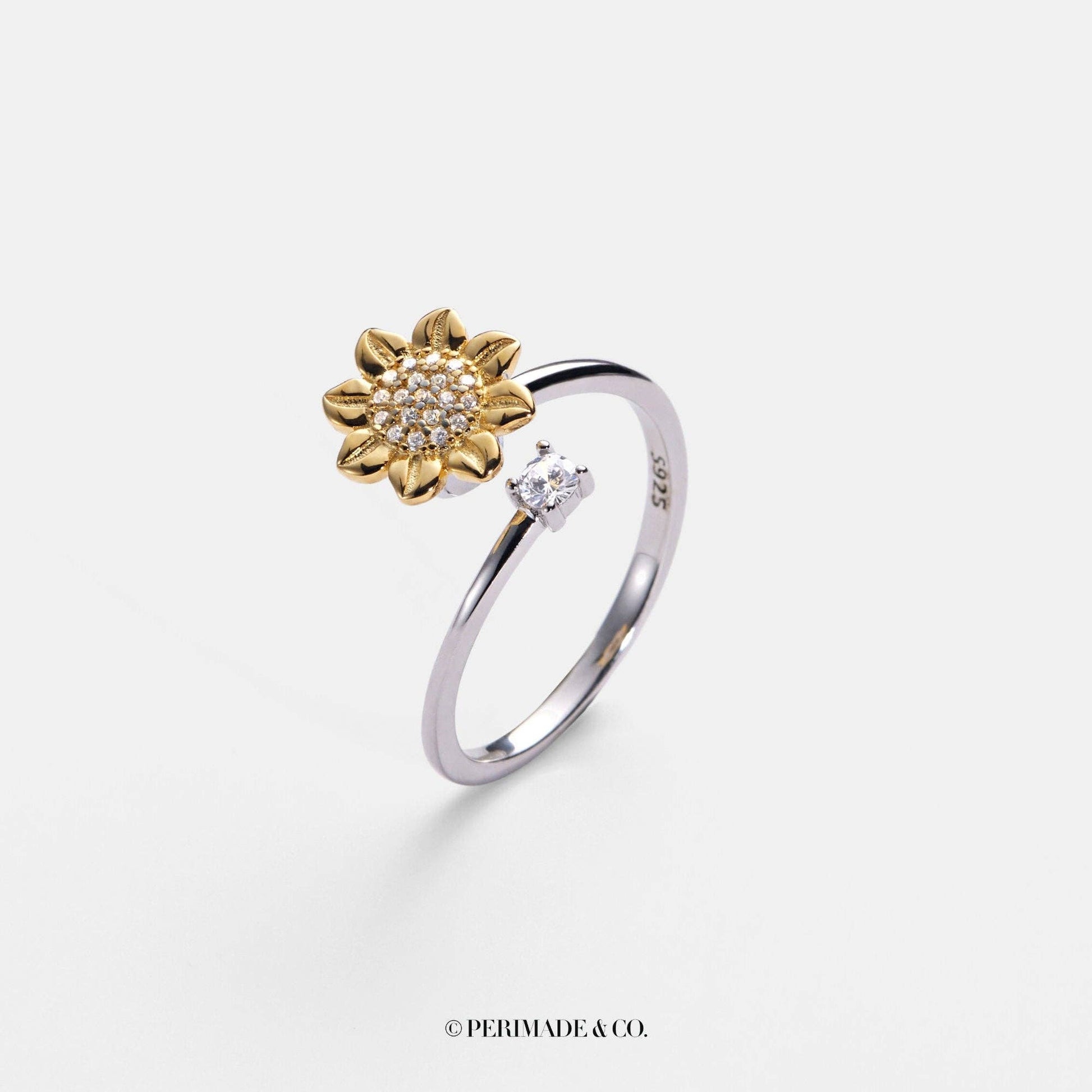Sunflower Anxiety Spinner Ring - Threads Boutique