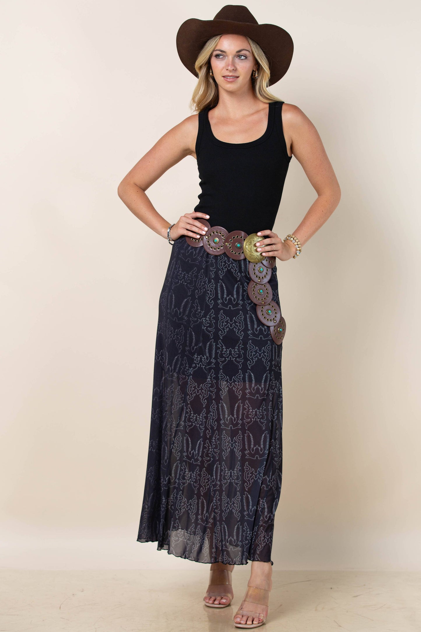 Reese Bootstitch Print A Line Skirt