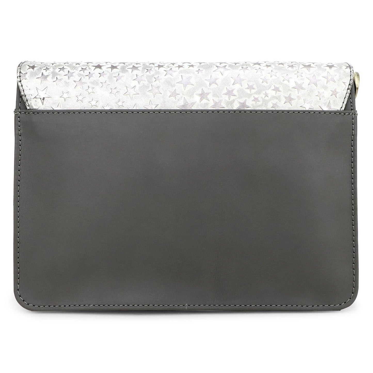 Leather Women's Crossbody - Dark Gray Stars