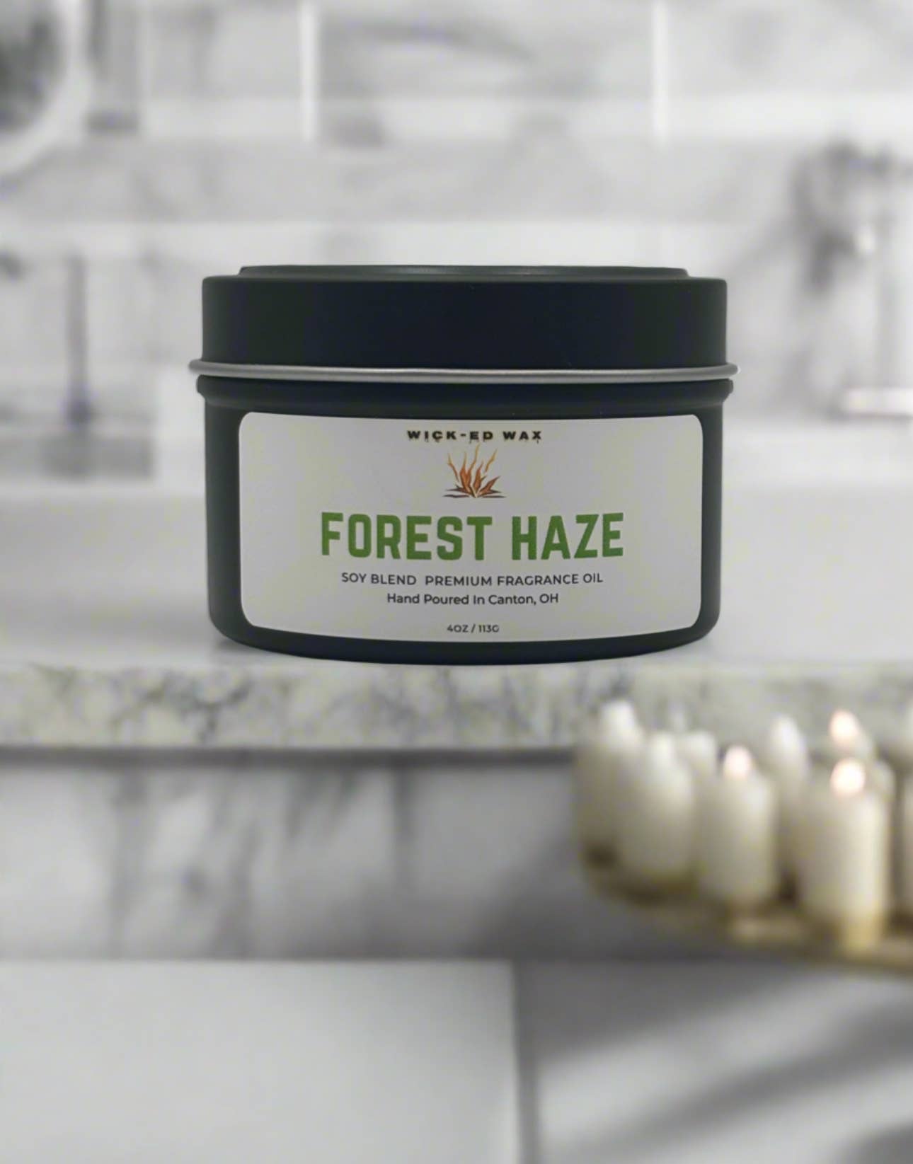 Forrest Haze - Crackling Birch 4oz Soy Blend Candle