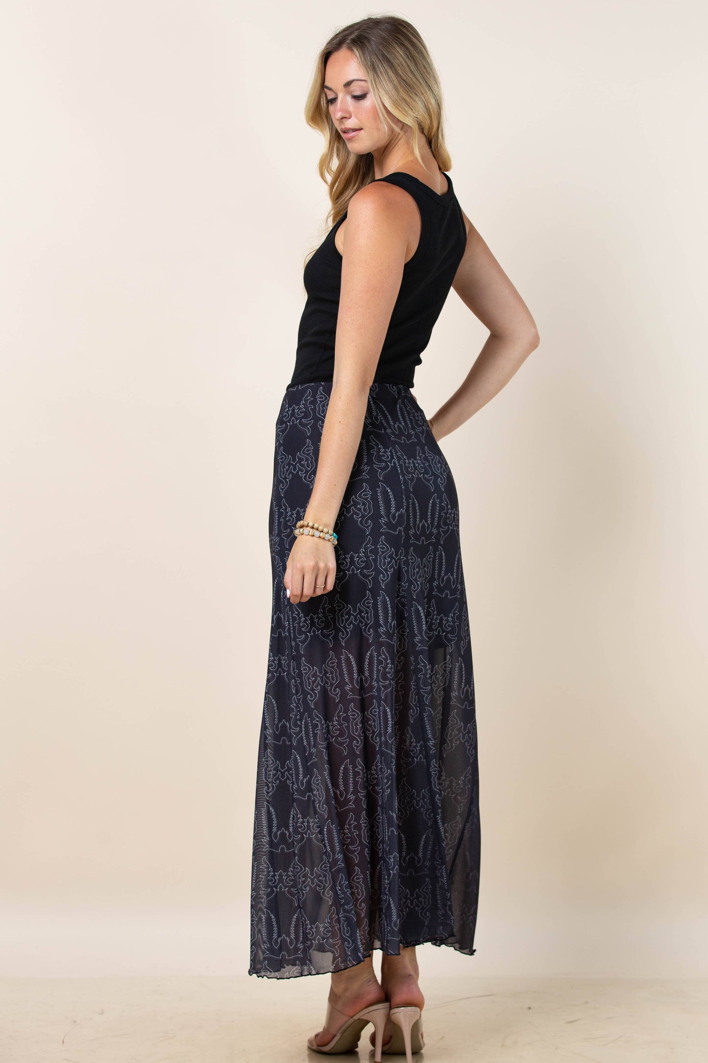 Reese Bootstitch Print A Line Skirt