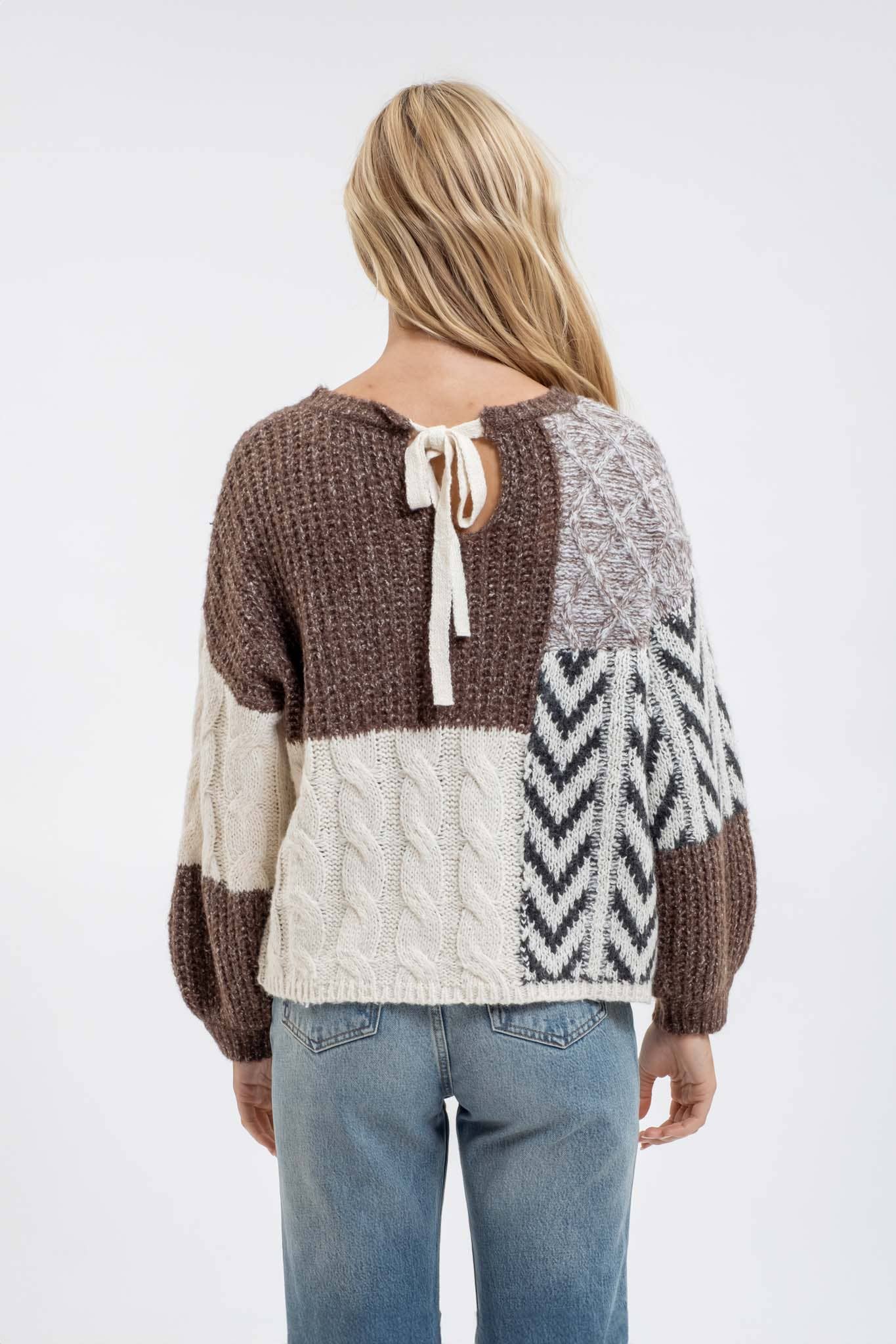 Colorblock Chevron Sweater