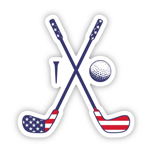 Golf Clubs Sticker - Red, White, and Blue - Threads Boutique