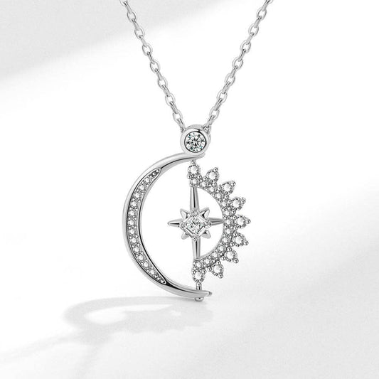 Sun Moon Star Fidget Spinner Charm Necklace