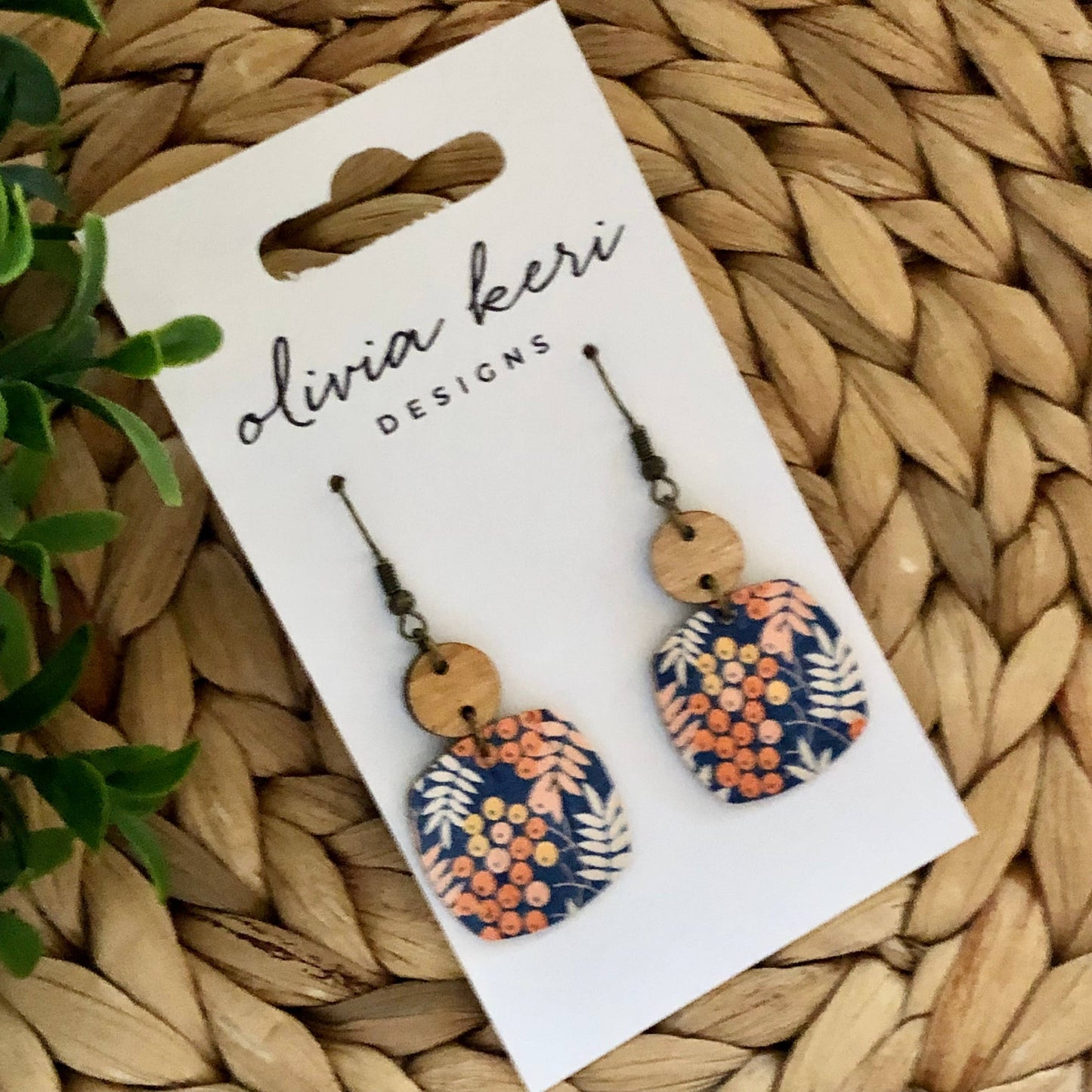 Nora Fall Berry -Leather Earrings