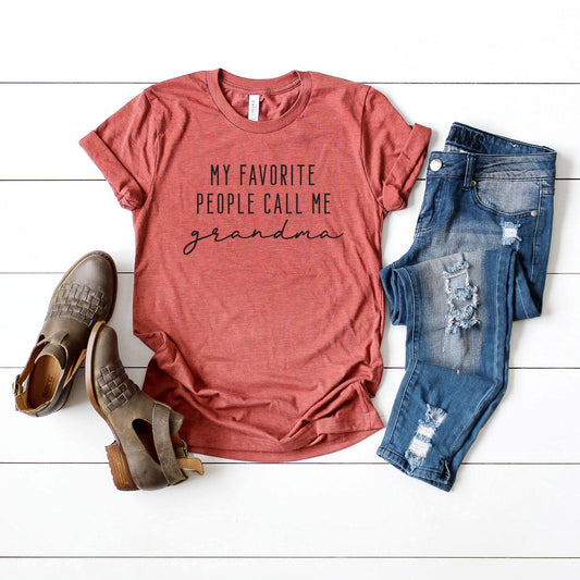 My Favorite People Call Me Grandma | Short Sleeve Crew Neck