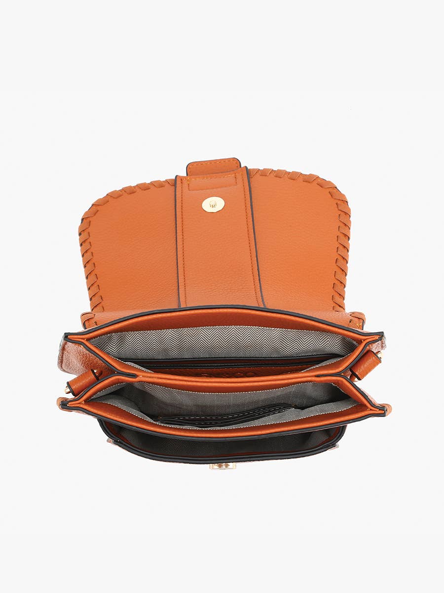 Sandra Buckle Flapover Crossbody Bag