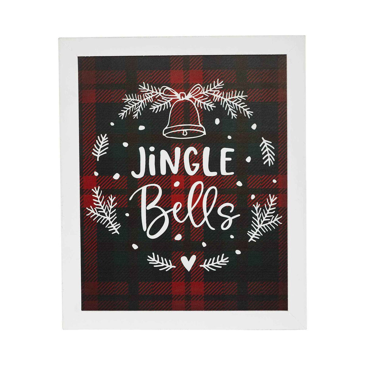 Jingle Bells Christmas Wreath Wall or Shelf Sign 12"