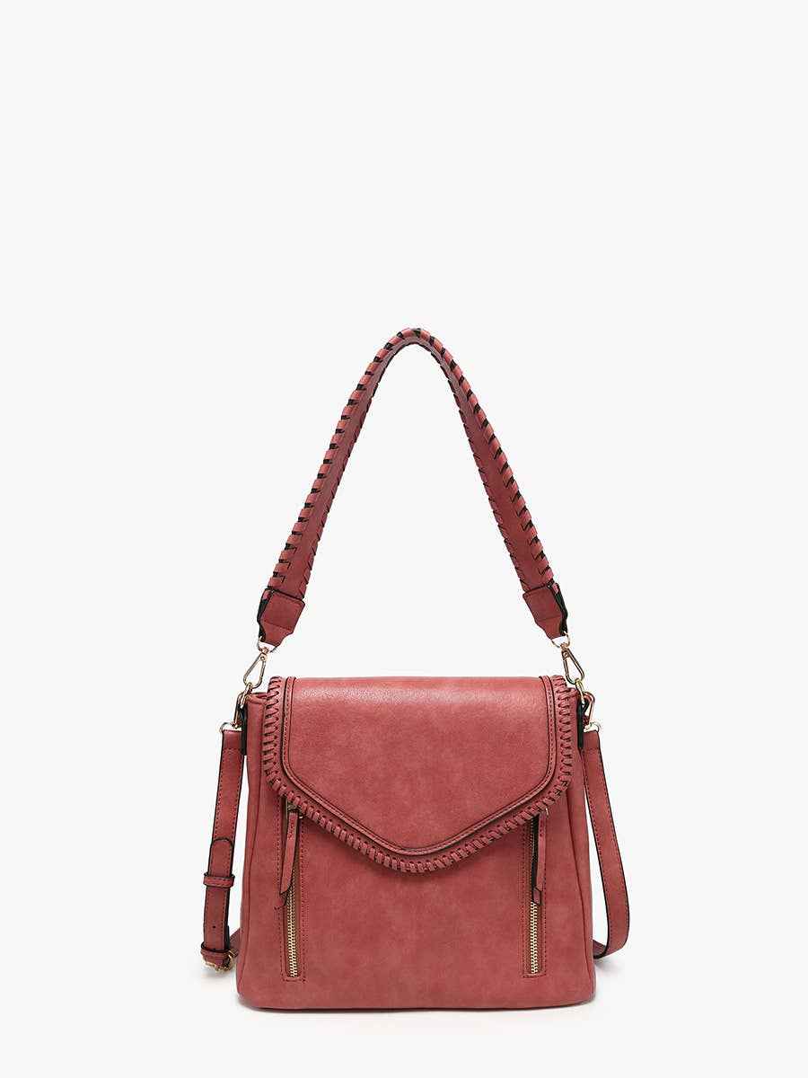 Jen & Co. -  Lorelei Double Zip Crossbody – Whipstitch Trim | M2167