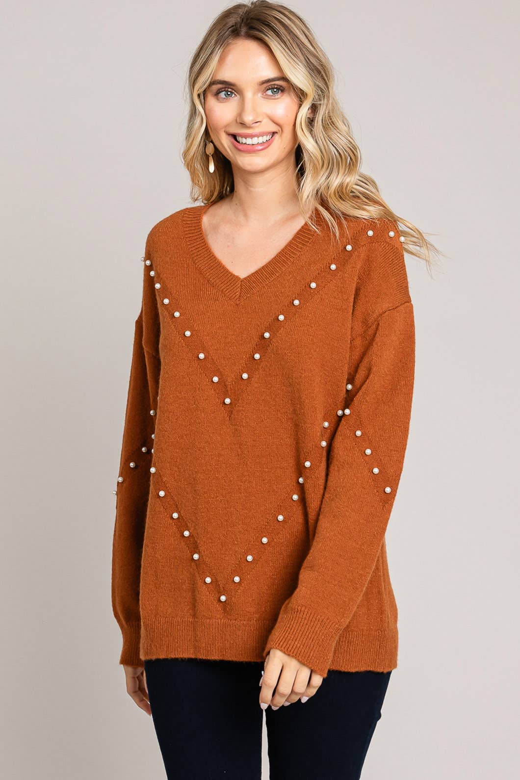 Pearl V-Neck Sweater