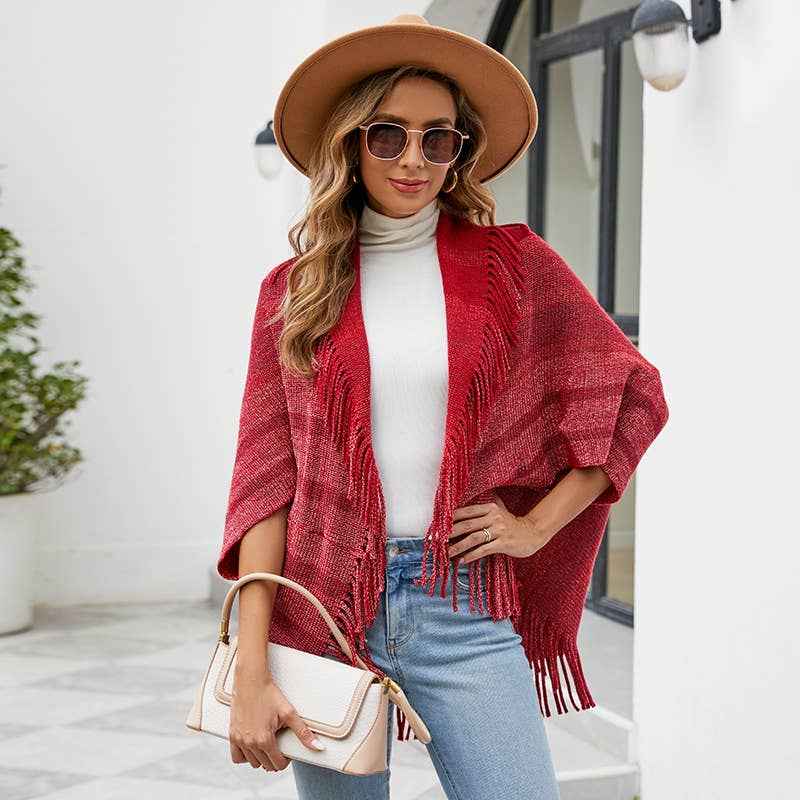 Shawl Wrap Cape Open Front Cardigan Sweater