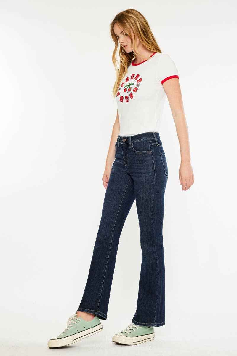 Kan Can USA - PETITE OPEN PACK  MID RISE BOOTCUT JEANS-KC70097D-PT