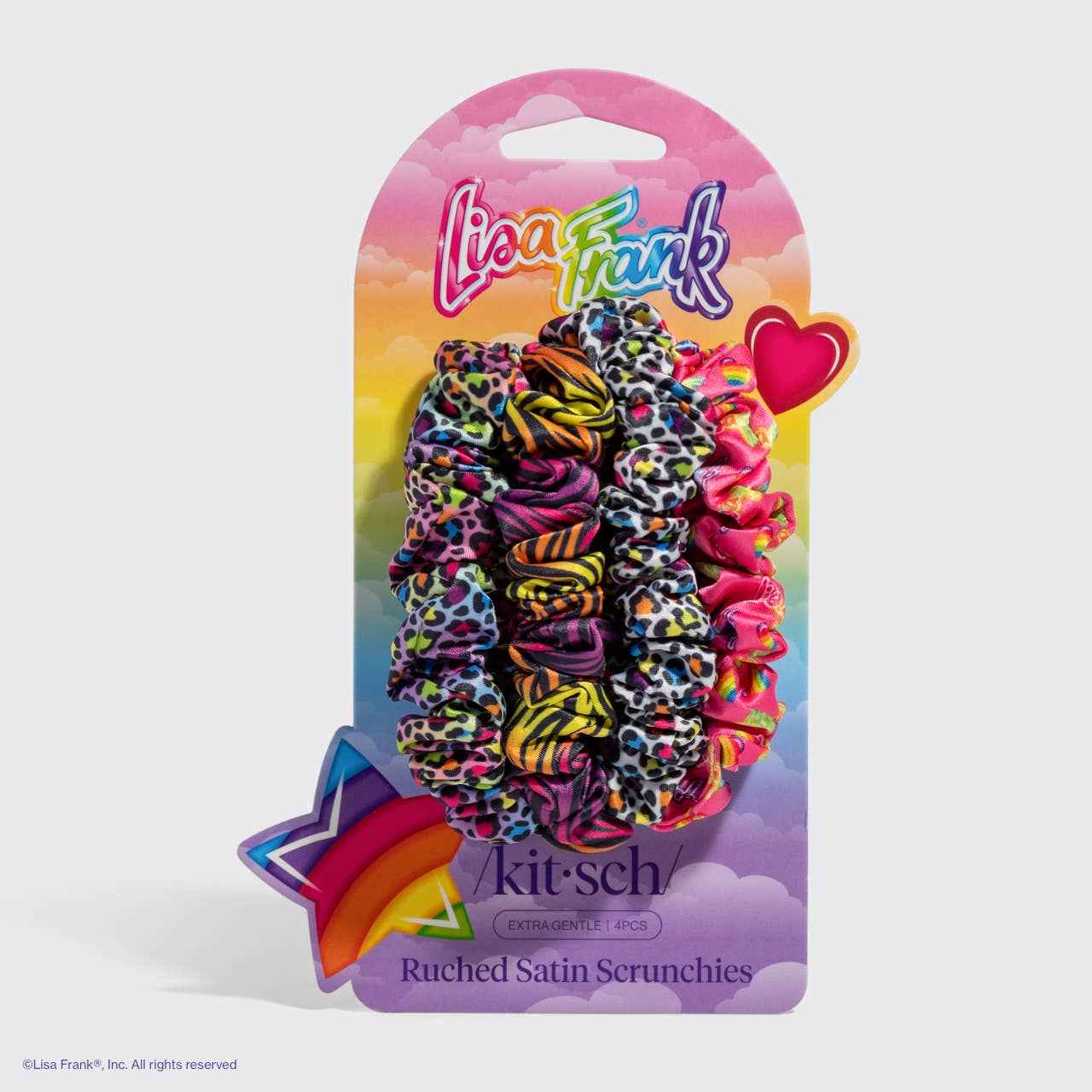 Lisa Frank x Kitsch Ruched Satin Scrunchies
