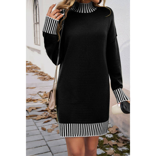 Turtleneck Pullover Sweater Dress