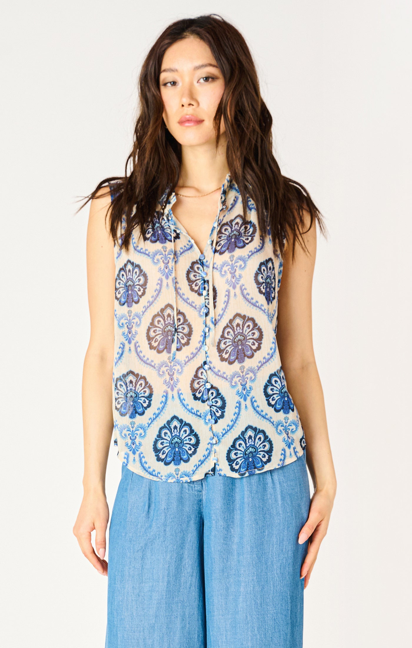 Blue Medallion Blouse
