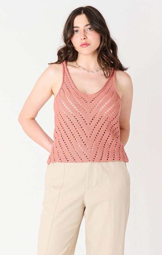 Pointelle Knit Tank Top